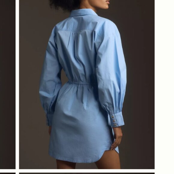 NWT Maeve Long-Sleeve Poplin Mini Shirt Dress - Picture 3 of 3